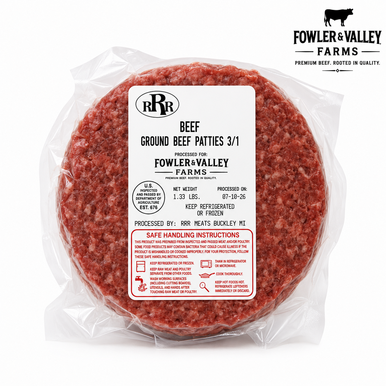 Beef Burger Patties — Michigan Grain-Finished | 4-Pack